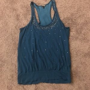 Blue Smooth Tank with Accents